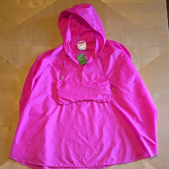 Kate Spade - Hooded Poncho In Rio Pink. NWT - Picture 1 of 4
